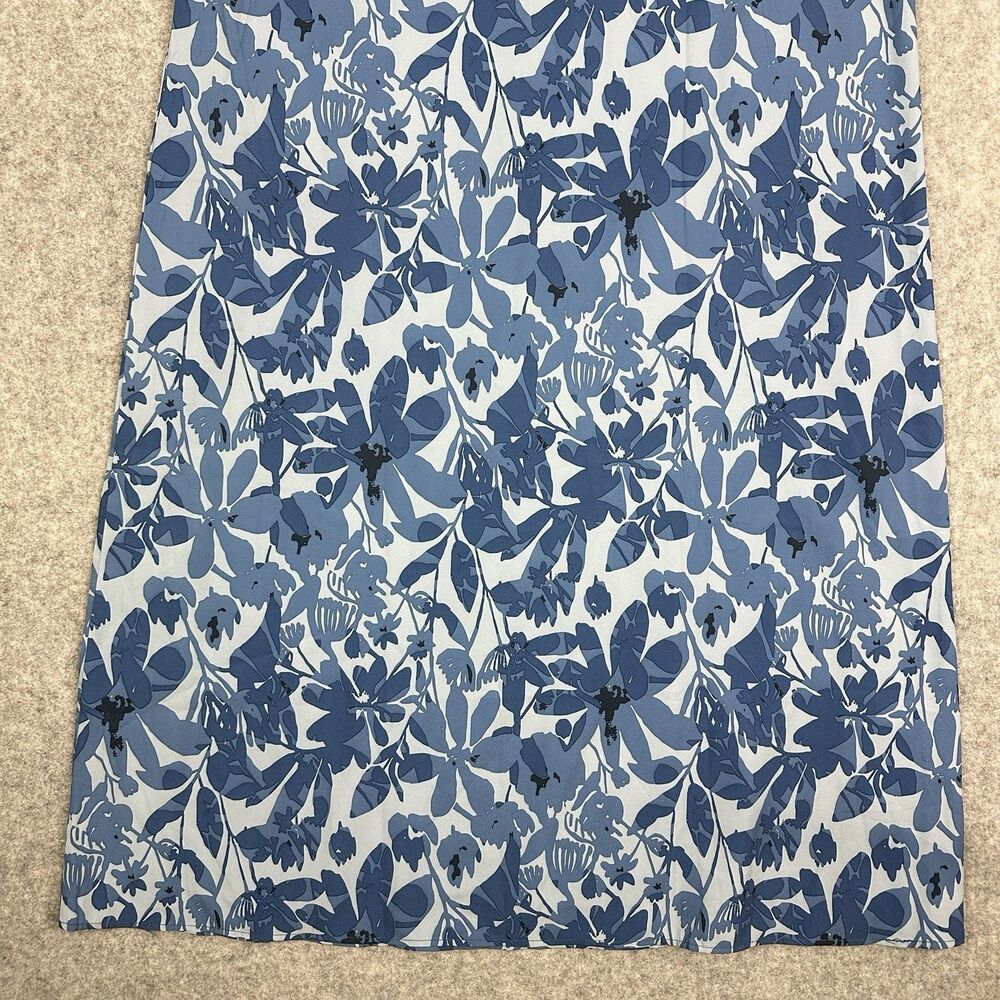 RipSkirt Hawaii Sun Dress Maxi Long Womens L Blue Floral Beach Resort Pockets - Picture 8 of 16